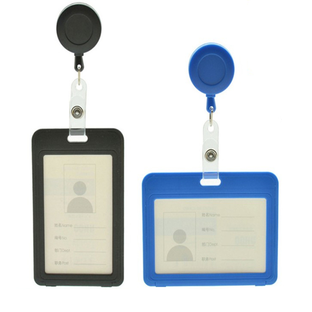 Etui na identyfikator zabezpieczające kartę pracowniczą – plastikowy futerał z rękawem ochronnym i zawieszką do identyfikatora - Wianko - 1