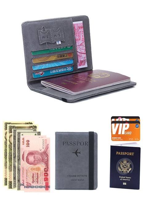 Vintage Business Etui na paszport RFID z wielofunkcyjnym uchwytem - karty, dokumenty, portfel podróżny - Wianko - 5