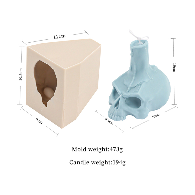 Forma na świece 3D Handmade - dekoracja festiwalowa w kształcie czaszki - DIY, kość, tynk, żywica epoksydowa - Wianko - 12