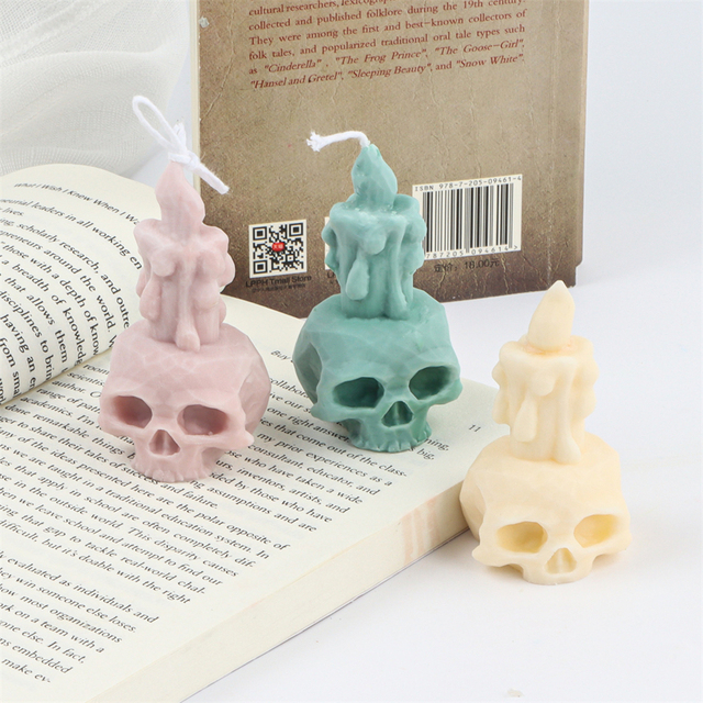 Forma na świece 3D Handmade - dekoracja festiwalowa w kształcie czaszki - DIY, kość, tynk, żywica epoksydowa - Wianko - 5