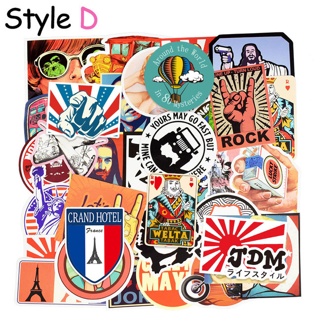 50 sztuk losowych naklejek Graffiti Anime Punk JDM dla dzieci DIY deskorolka walizka podróżna Laptop Car Bike lodówka gitara - Wianko - 4