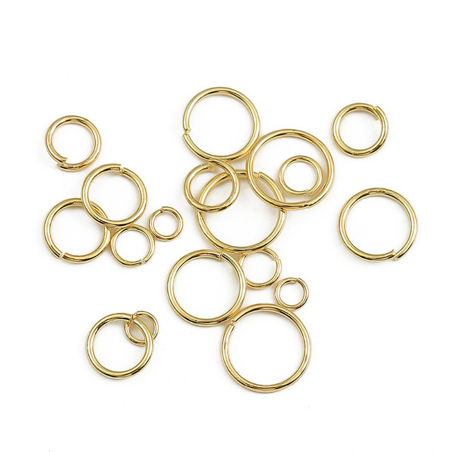 100 sztuk/partia 18k pozłacane pierścienie dzielone złącza 3-8mm dla DIY biżuterii - Wianko - 3