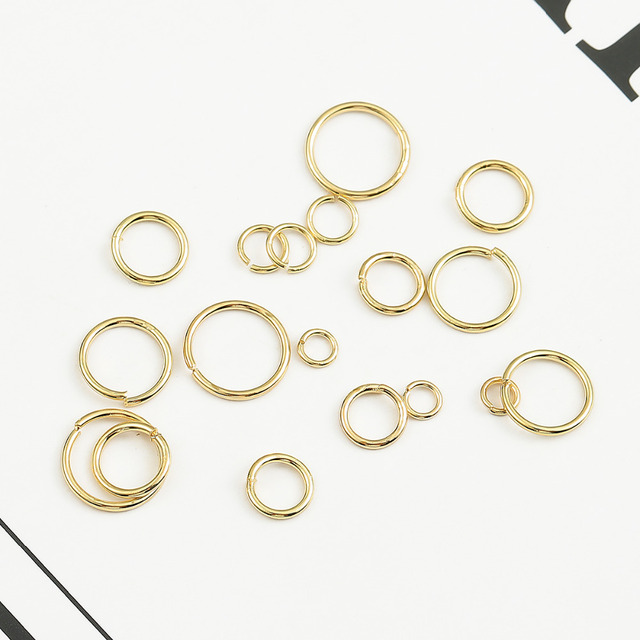 100 sztuk/partia 18k pozłacane pierścienie dzielone złącza 3-8mm dla DIY biżuterii - Wianko - 4