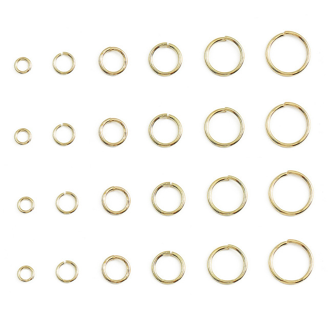 100 sztuk/partia 18k pozłacane pierścienie dzielone złącza 3-8mm dla DIY biżuterii - Wianko - 5
