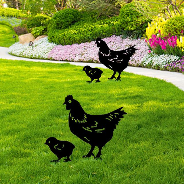 Sztuka czarna ozdoba na trawniki ogrody podwórze - metalowa stocznia odporna na słońce i wodoodporna dla zwierząt - Wianko - 5