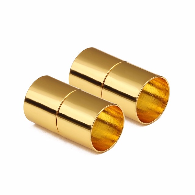 Zestaw 10 magnetycznych klamer LOULEUR w złotym kolorze - pasują do skórzanego sznurka o szerokości 3-12 mm dla tworzenia bransoletek - Wianko - 5
