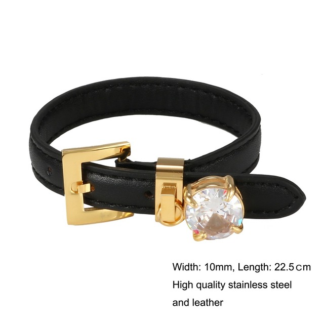 Skórzana bransoletka regulowana zegarkiem nadgarstek dla kobiet i mężczyzn, luksusowa marka biżuterii sportowej - Wianko - 3