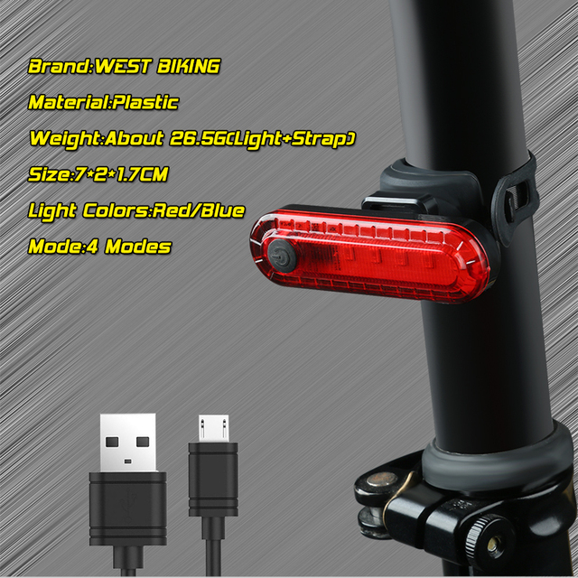 MTB Światło rowerowe z 4 trybami, wodoodporne, z tylnej COB LED, zasilane USB, ostrzegawcze, lampa bezpieczeństwa rowerowa - Wianko - 2
