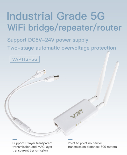 VONETS VAP11S-5G Wi-Fi repeater router bezprzewodowy Wi-Fi bridge wielofunkcyjny dla transmisji wideo na duże odległości - Wianko - 1