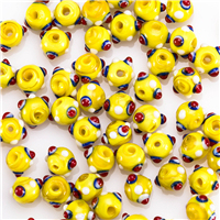 Murano żółte szklane koraliki Lampwork 10mm - biżuteryjne dekoracyjne perle z otworem - Wianko - 27