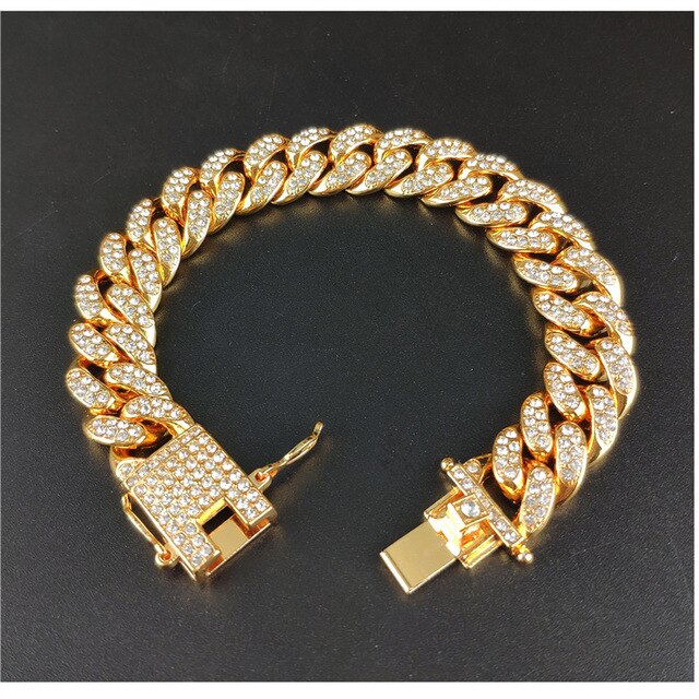 Męska bransoletka Miami kubański Link Chain o wadze 48g - wysokiej jakości biżuteria z masywu Iced Out Pave - Wianko - 1