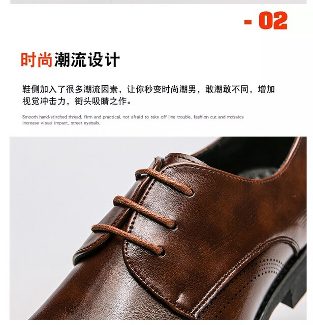 Męskie buty retro do pracy jesienne z oddychającej skóry - Wianko - 3