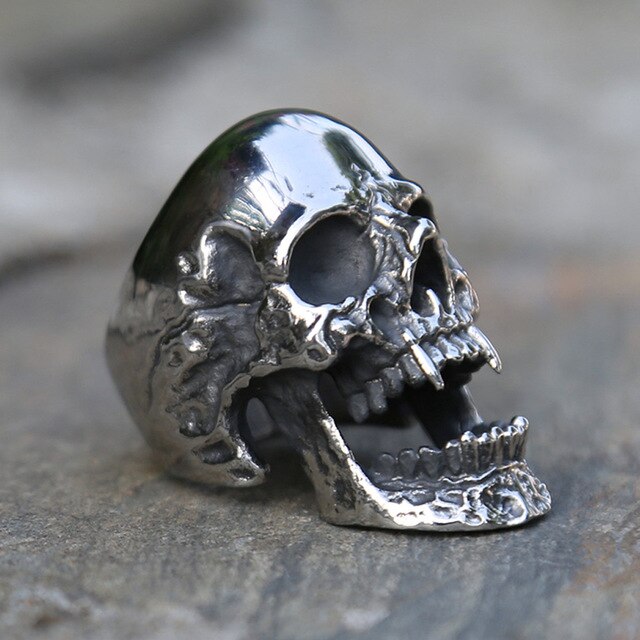 Nierdzewna czaszka pierścień Gothic Punk Heavy Metal motocyklowa biżuteria dla mężczyzn i kobiet rozmiar 7-15 - Wianko - 20