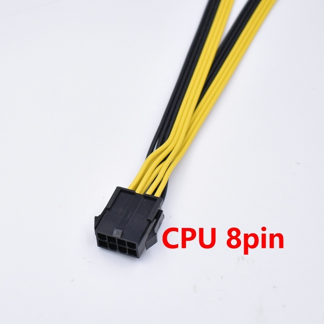 Przedłużacz kabla zasilającego 20cm, 50 sztuk/partia, wysokiej jakości, 8-pinowy procesor do PCI-E 8(6 + 2) Pin splitter 18AWG - Kable i złącza do komputera - Wianko - 1