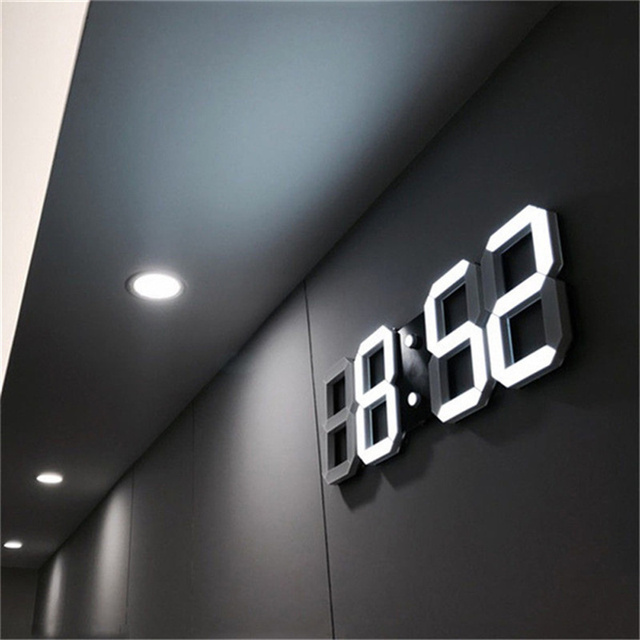 Anpro Duży zegar 3D LED cyfrowy ściany z wyświetlaczem czasu, daty i temperatury w stopniach Celsjusza - stół komputerowy, budzik do salonu - Wianko - 16