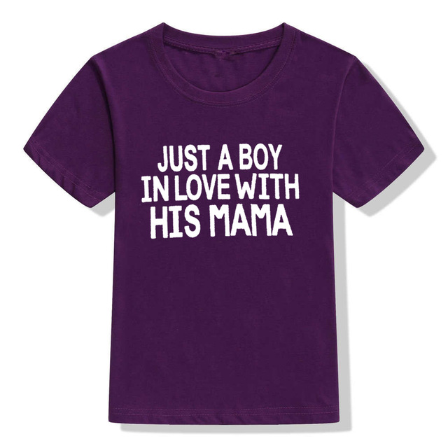 Chłopięca koszulka T-shirt Lato śmieszne dziecko zakochane w Mamie osóbka dzieci dziecięca moda - Wianko - 23
