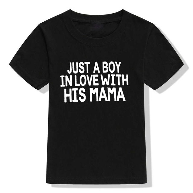 Chłopięca koszulka T-shirt Lato śmieszne dziecko zakochane w Mamie osóbka dzieci dziecięca moda - Wianko - 21