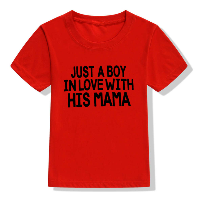 Chłopięca koszulka T-shirt Lato śmieszne dziecko zakochane w Mamie osóbka dzieci dziecięca moda - Wianko - 22