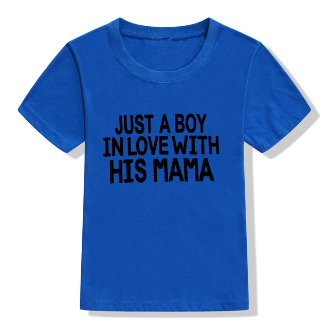 Chłopięca koszulka T-shirt Lato śmieszne dziecko zakochane w Mamie osóbka dzieci dziecięca moda - Wianko - 24