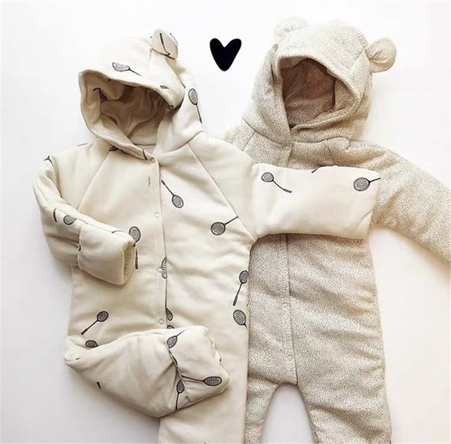 Pajacyk niemowlęcy zimowy Kingsley - wzór Romper z uszami, ciepły i wygodny, dla chłopca i dziewczynki, w kolorze wiśniowym - Wianko - 33