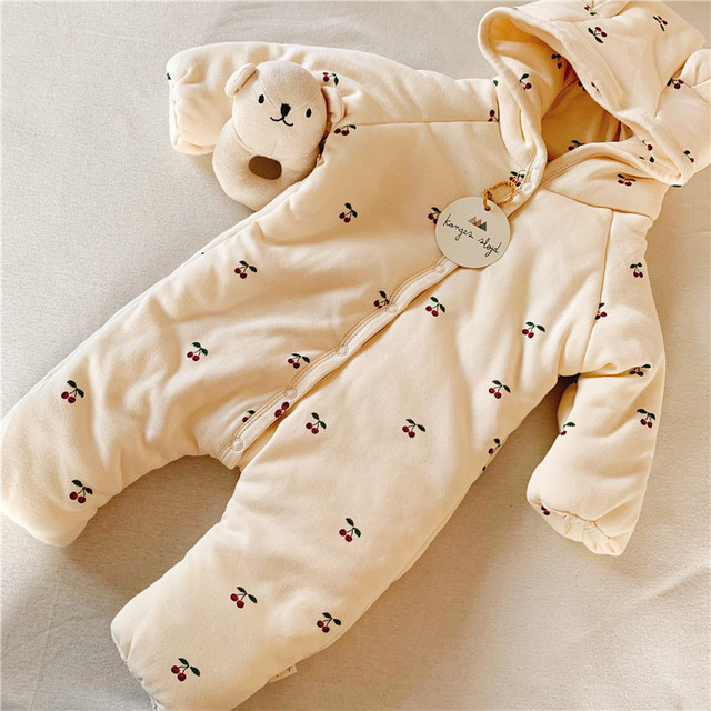 Pajacyk niemowlęcy zimowy Kingsley - wzór Romper z uszami, ciepły i wygodny, dla chłopca i dziewczynki, w kolorze wiśniowym - Wianko - 34