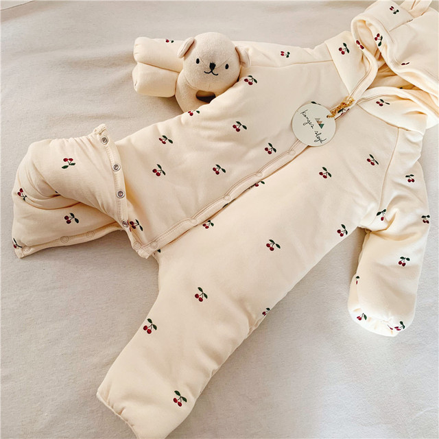 Pajacyk niemowlęcy zimowy Kingsley - wzór Romper z uszami, ciepły i wygodny, dla chłopca i dziewczynki, w kolorze wiśniowym - Wianko - 35