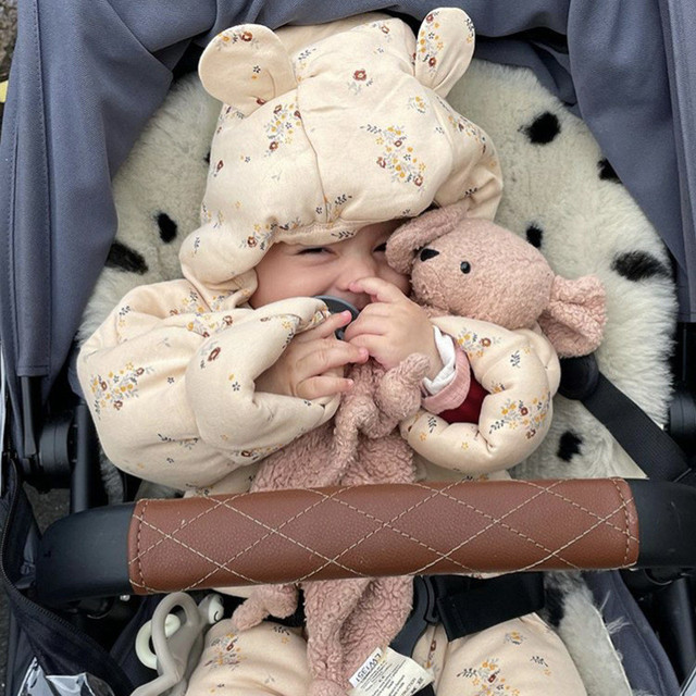 Pajacyk niemowlęcy zimowy Kingsley - wzór Romper z uszami, ciepły i wygodny, dla chłopca i dziewczynki, w kolorze wiśniowym - Wianko - 12