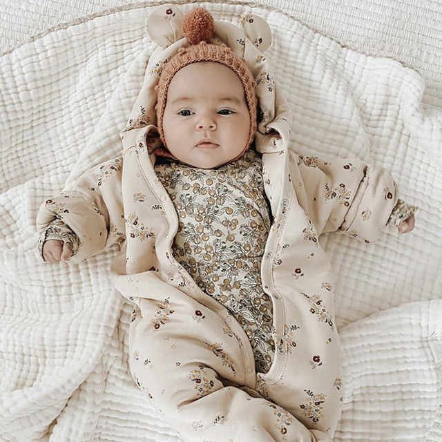 Pajacyk niemowlęcy zimowy Kingsley - wzór Romper z uszami, ciepły i wygodny, dla chłopca i dziewczynki, w kolorze wiśniowym - Wianko - 14