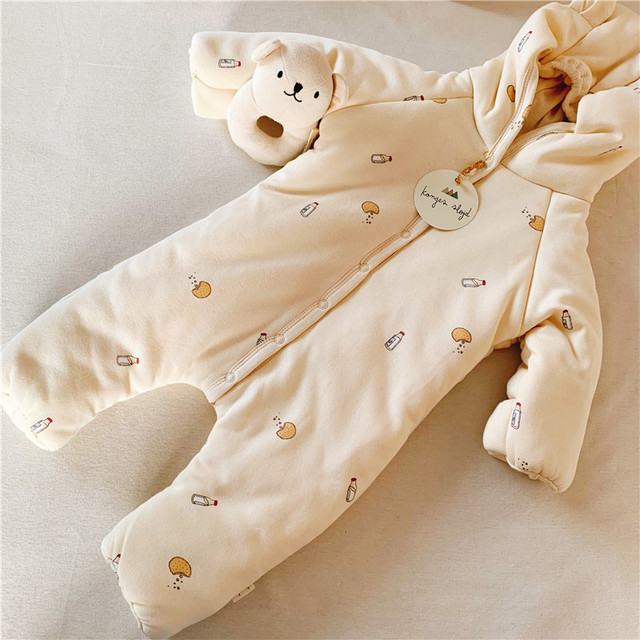 Pajacyk niemowlęcy zimowy Kingsley - wzór Romper z uszami, ciepły i wygodny, dla chłopca i dziewczynki, w kolorze wiśniowym - Wianko - 27