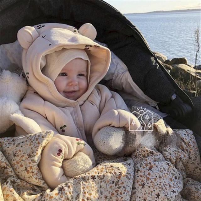 Pajacyk niemowlęcy zimowy Kingsley - wzór Romper z uszami, ciepły i wygodny, dla chłopca i dziewczynki, w kolorze wiśniowym - Wianko - 16
