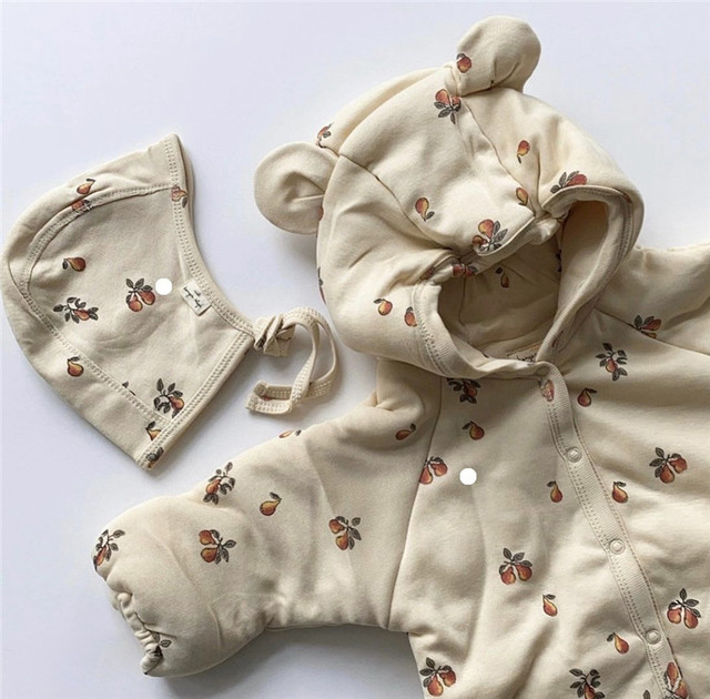 Pajacyk niemowlęcy zimowy Kingsley - wzór Romper z uszami, ciepły i wygodny, dla chłopca i dziewczynki, w kolorze wiśniowym - Wianko - 23