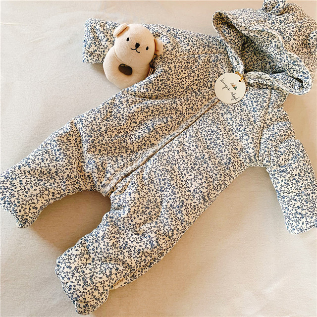 Pajacyk niemowlęcy zimowy Kingsley - wzór Romper z uszami, ciepły i wygodny, dla chłopca i dziewczynki, w kolorze wiśniowym - Wianko - 4