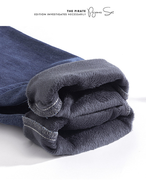 Grube ciepłe jesienno-zimowe jeansy ciążowe z wysokim stanem, typu casual, aksamitne, dla kobiet w ciąży - Wianko - 9
