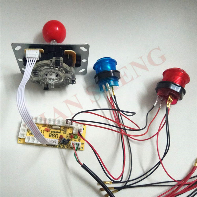 DIY zestaw drążków arkadowych dla 2 graczy z kontrolerem USB, przyciskami LED i kablami do Raspberry Pi 3 - Wianko - 12