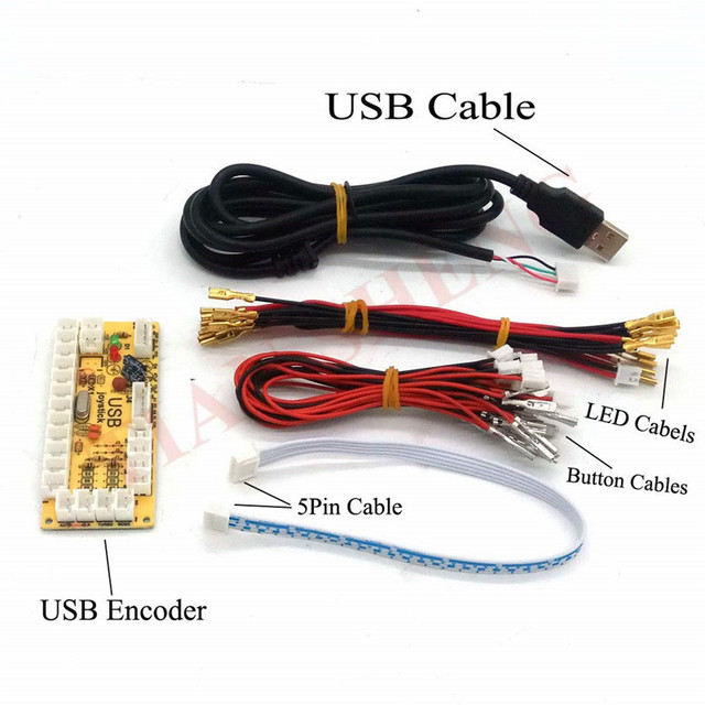 DIY zestaw drążków arkadowych dla 2 graczy z kontrolerem USB, przyciskami LED i kablami do Raspberry Pi 3 - Wianko - 10