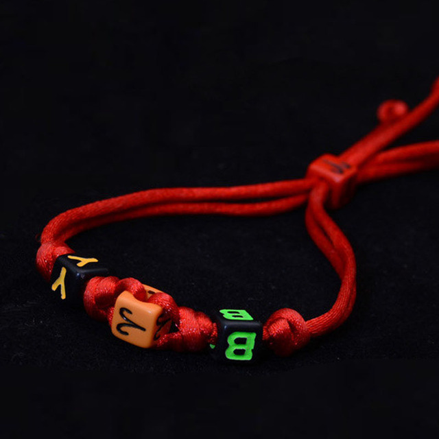 Męska bransoletka łańcuszkowa z czerwoną nićią - para sparowanych ręcznie wykonanych biżuterii dla kobiet - Wianko - 13