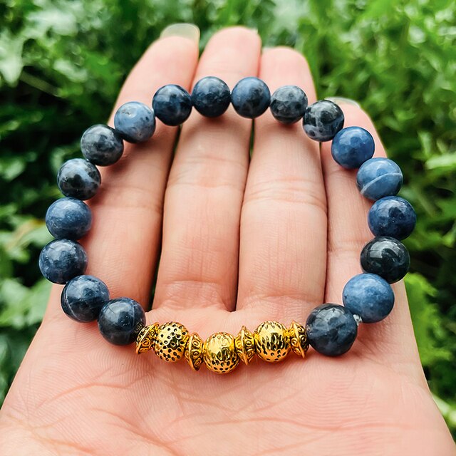 Bransoletka pleciona z niebieskim tigereye - kamień naturalny, luksusowa biżuteria dla kobiet i mężczyzn - Wianko - 4