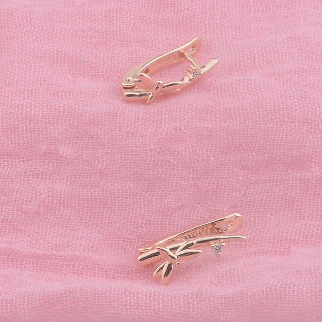 Kolczyki wiszące FJ 2 Style Women Smart Dragonfly z kryształami 585 różowe złoto - Wianko - 4