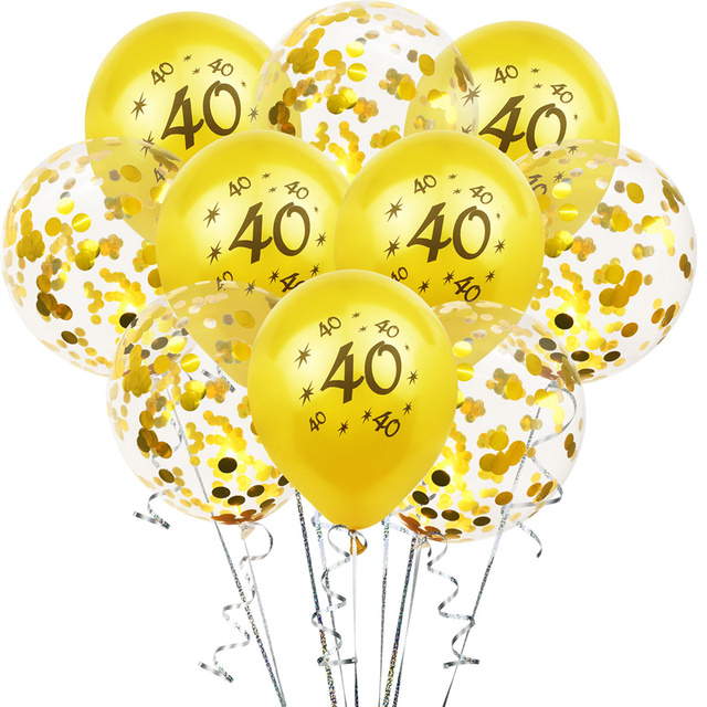 30 40 50-lat urodzinowe balony czarne z złotymi cekinami dla dekoracji - Wianko - 13
