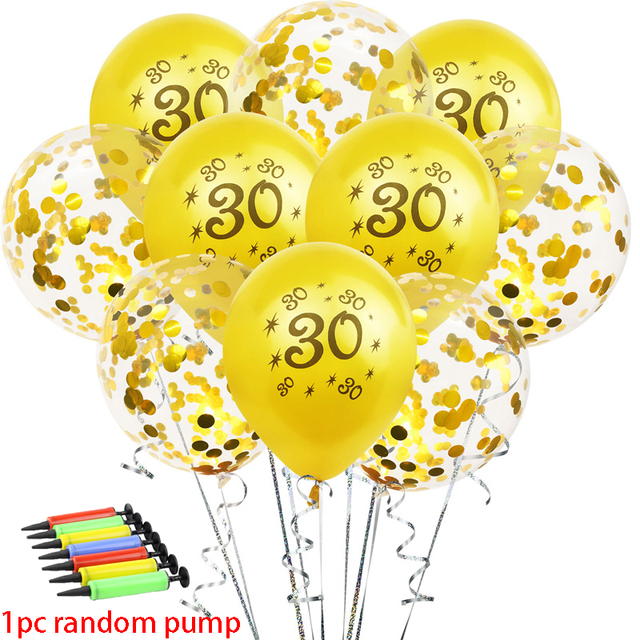 30 40 50-lat urodzinowe balony czarne z złotymi cekinami dla dekoracji - Wianko - 6