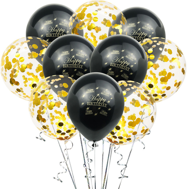 30 40 50-lat urodzinowe balony czarne z złotymi cekinami dla dekoracji - Wianko - 11