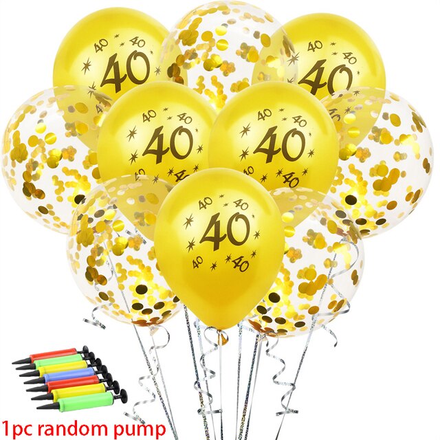 30 40 50-lat urodzinowe balony czarne z złotymi cekinami dla dekoracji - Wianko - 9