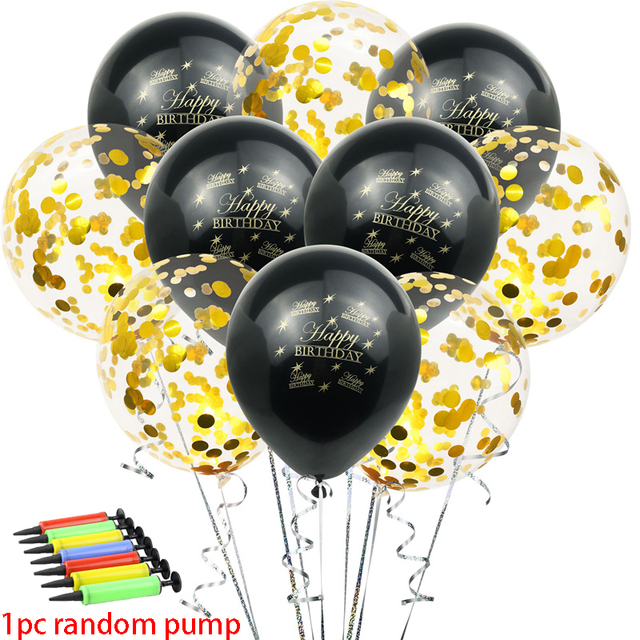 30 40 50-lat urodzinowe balony czarne z złotymi cekinami dla dekoracji - Wianko - 3