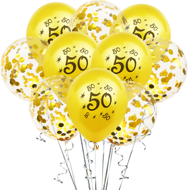 30 40 50-lat urodzinowe balony czarne z złotymi cekinami dla dekoracji - Wianko - 15