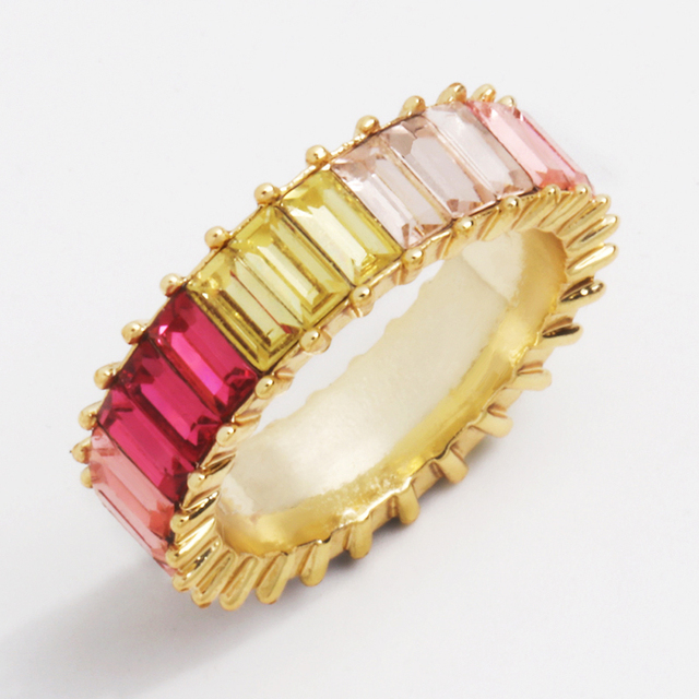 AOTEMAN 5-9 różnych kolorów pierścionki ślubne 2019 Rainbow CZ pierścień wieczności złoty 14K z cyrkonią - Wianko - 4
