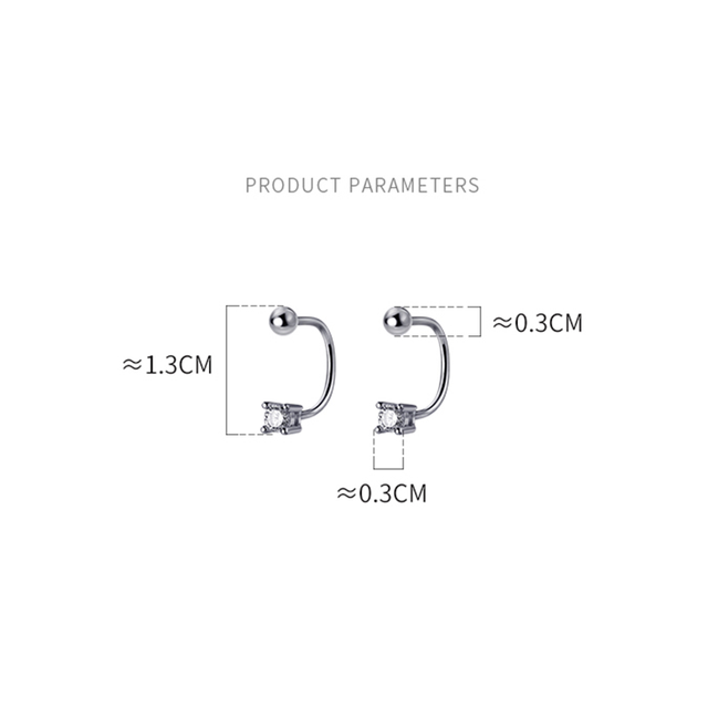Kolczyki ze srebra 925 Sterling Silver z cyrkoniami w koreańskim stylu dla kobiet i nastolatek - Wianko - 2