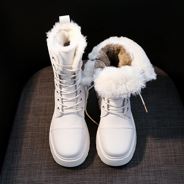 Zimowe botki Rimocy dla kobiet - buty do kostki z wysokim wzrostem i platformą, wykonane z ciepłego pluszu i PU skóry z zamkiem błyskawicznym - Wianko - 7