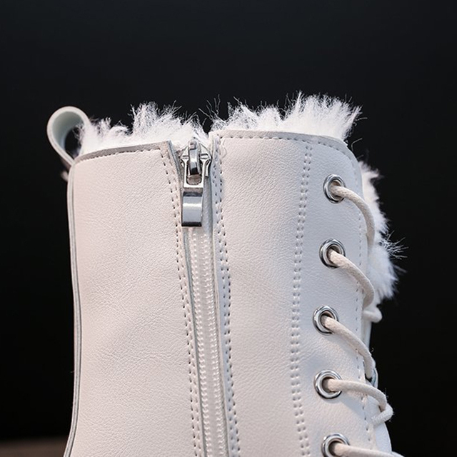 Zimowe botki Rimocy dla kobiet - buty do kostki z wysokim wzrostem i platformą, wykonane z ciepłego pluszu i PU skóry z zamkiem błyskawicznym - Wianko - 14