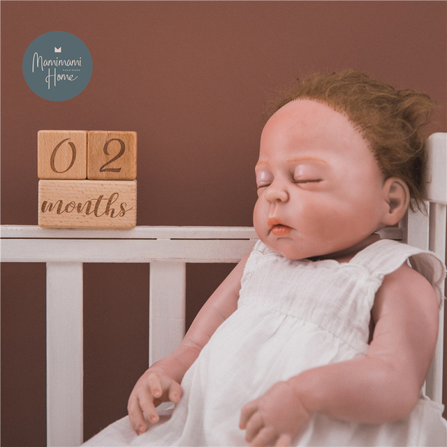 Karta pamiątkowa Kamienie milowe niemowlaka - drewniany gryzak dla fotografii noworodków - Wianko - 15