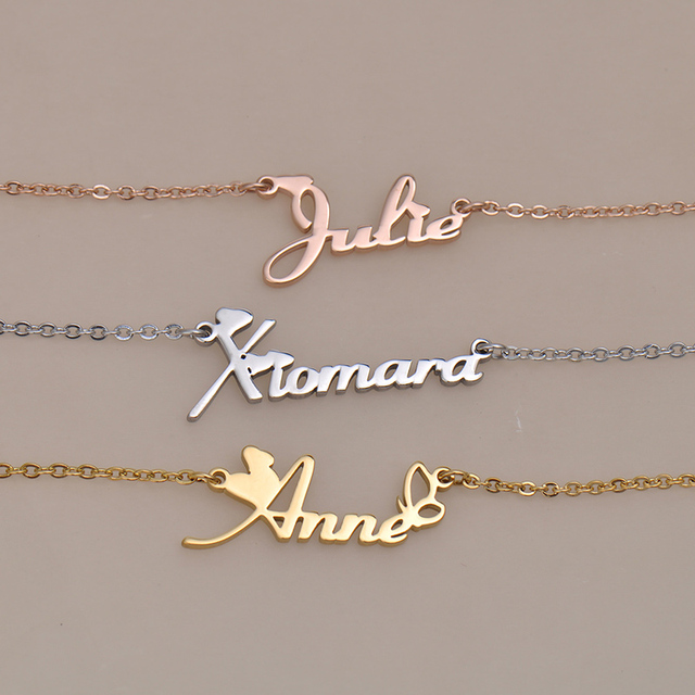Naszyjnik personalizowany ze stali nierdzewnej w złotym kolorze, w kształcie litery alfabetu - biżuteria dla kobiet, dziewczynki i mam - Wianko - 6